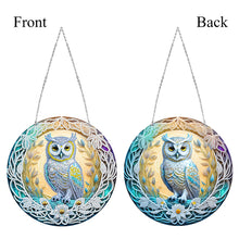 Load image into Gallery viewer, DIY Crystal Diamond Pendant Single-sided 5D Round for Home Garden (Owl)
