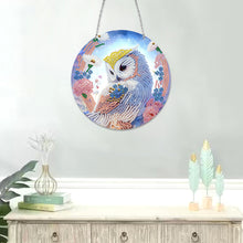 Load image into Gallery viewer, DIY Crystal Diamond Pendant Single-sided 5D Round for Home Garden (Owl)
