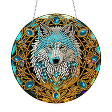 Load image into Gallery viewer, DIY Crystal Diamond Pendant Single-sided 5D Round for Home Garden (Wolf)
