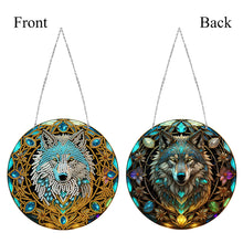 Load image into Gallery viewer, DIY Crystal Diamond Pendant Single-sided 5D Round for Home Garden (Wolf)
