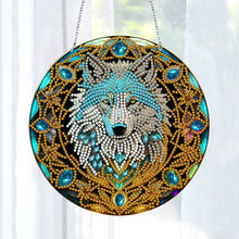 Load image into Gallery viewer, DIY Crystal Diamond Pendant Single-sided 5D Round for Home Garden (Wolf)
