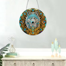 Load image into Gallery viewer, DIY Crystal Diamond Pendant Single-sided 5D Round for Home Garden (Wolf)
