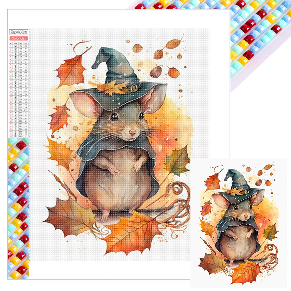 Diamond Painting - Full Square - halloween magic mouse (30*40CM)