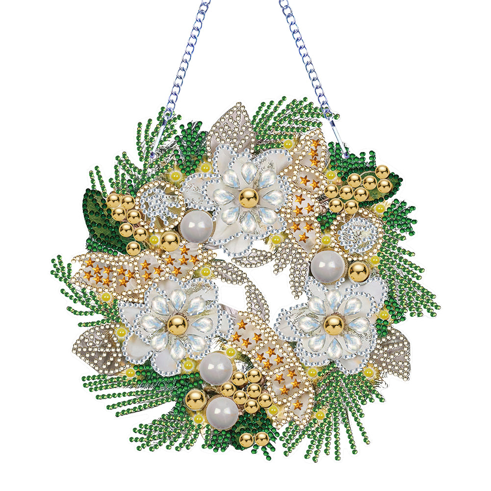 5D DIY Full Drill Garland Single Sided Christmas for Home Window Door Decor Gift