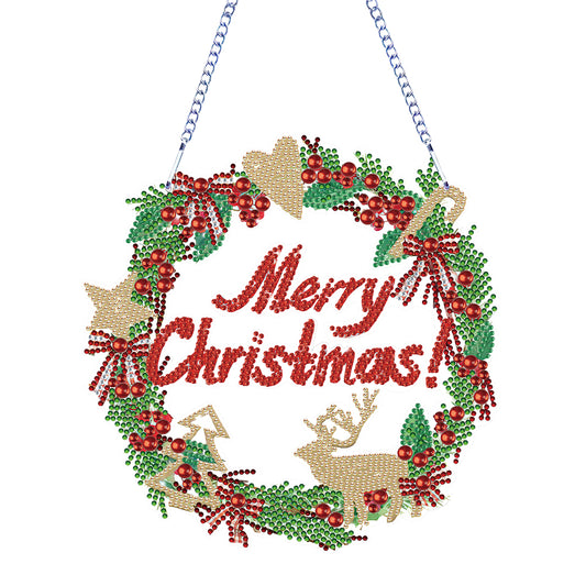 5D DIY Full Drill Garland Single Sided Christmas for Home Window Door Decor Gift