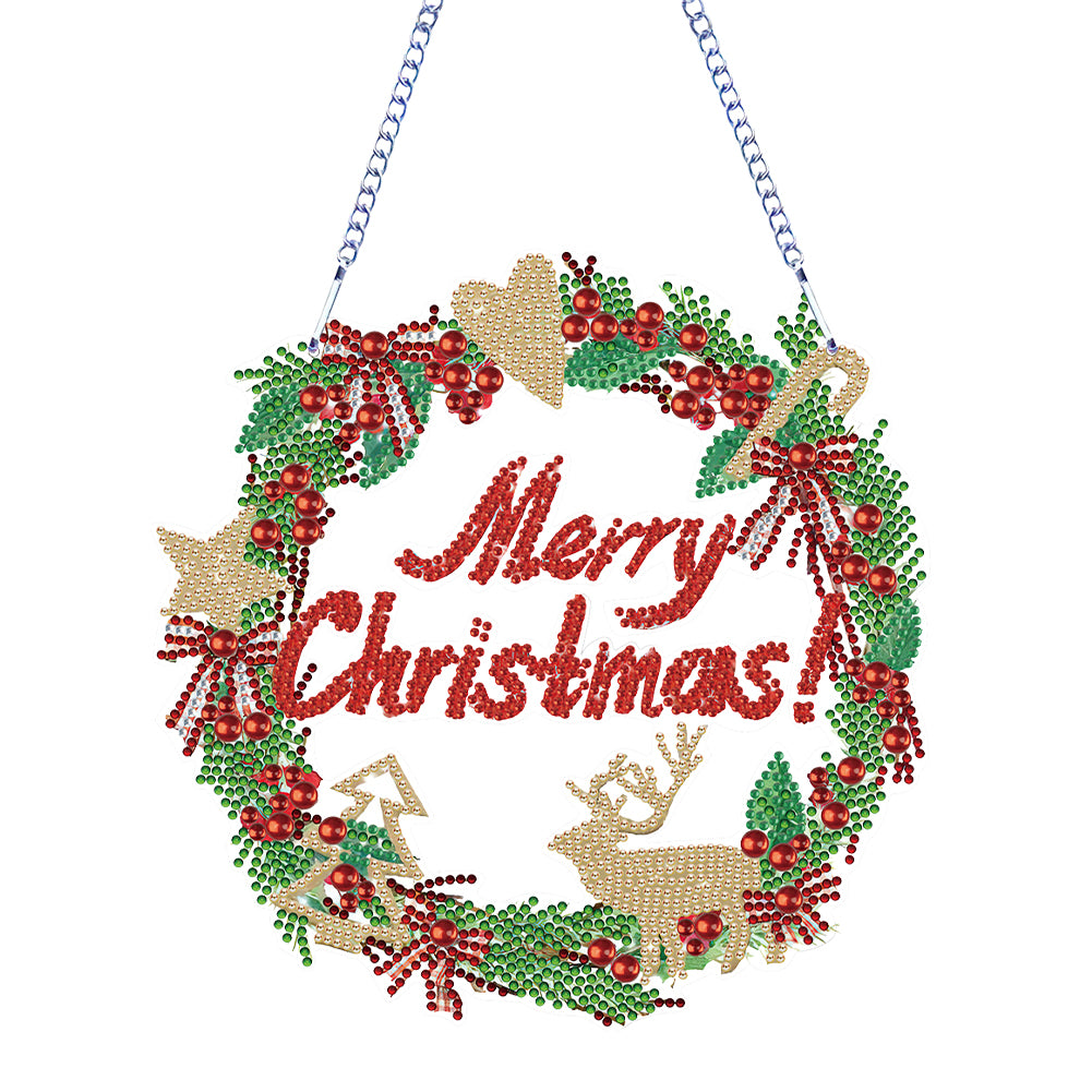 5D DIY Full Drill Garland Single Sided Christmas for Home Window Door Decor Gift