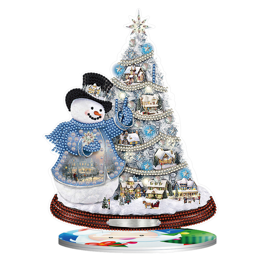 Christmas Snowman Crystal Diamond Ornament Handmade Home Decoration (#3)