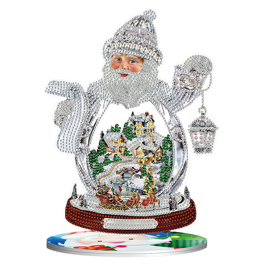 Christmas Santa Claus Crystal Diamond Ornament Handmade Home Decoration (#5)