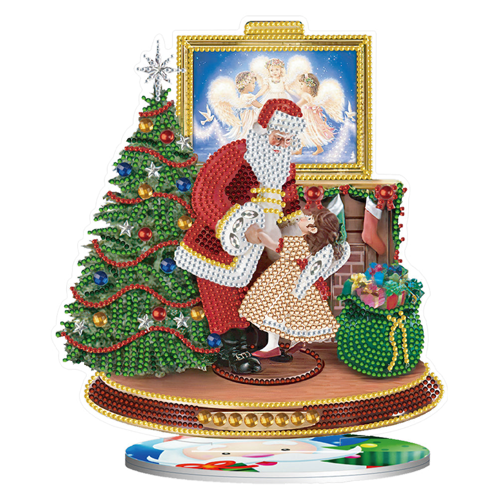 Christmas Santa Claus Crystal Diamond Ornament Handmade Home Decoration (#7)