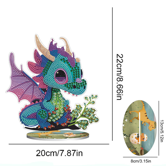 DIY Crystal Diamond Ornament Art Craft Dragon Diamond Mosaic Ornaments Kids Gift