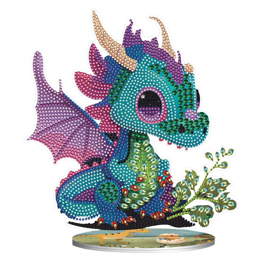 DIY Crystal Diamond Ornament Art Craft Dragon Diamond Mosaic Ornaments Kids Gift