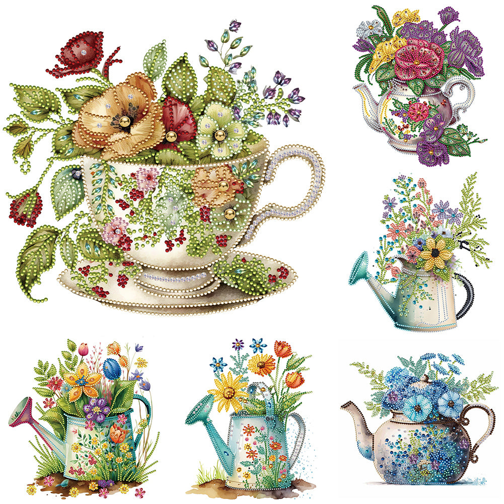 6pcs Diamond Painting Set - blooming flowers (30*30CM)