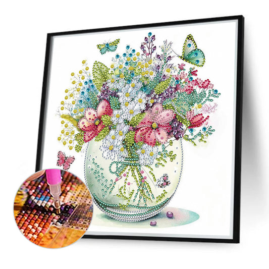 2pcs Diamond Painting Set - Aquarius Flowers and Butterflies (30*30CM)