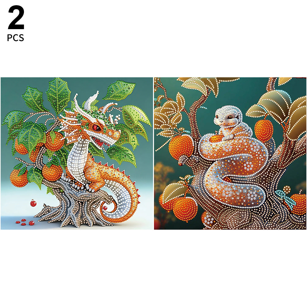 2pcs Diamond Painting Set - dragon and snake (30*30CM)