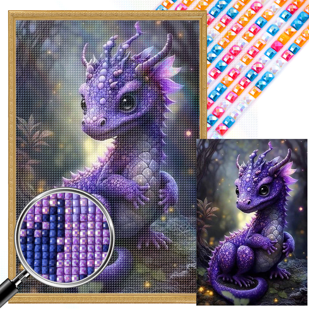 AB Diamond Painting - Full Round - purple dragon (40*60CM)