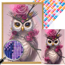 Load image into Gallery viewer, AB Diamond Painting - Full Round - pink owl (40*60CM)
