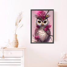 Load image into Gallery viewer, AB Diamond Painting - Full Round - pink owl (40*60CM)
