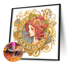 Load image into Gallery viewer, Diamond Painting - Partial Special Shaped - clock with redhead girl (30*30CM)

