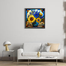 Load image into Gallery viewer, Diamond Painting - Full Round - Stained Glass Art Sunflowers (45*45CM)

