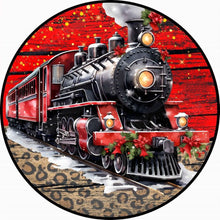 Load image into Gallery viewer, Diamond Painting - Full Round - Circle Card Christmas Train (30*30CM)
