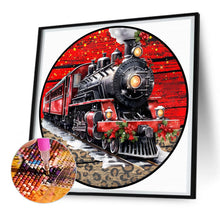 Load image into Gallery viewer, Diamond Painting - Full Round - Circle Card Christmas Train (30*30CM)
