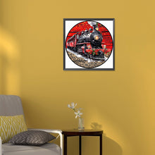 Load image into Gallery viewer, Diamond Painting - Full Round - Circle Card Christmas Train (30*30CM)
