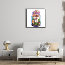 Load image into Gallery viewer, Diamond Painting - Partial Special Shaped - Glass Art Bottle Mushroom House (30*30CM)
