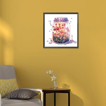 Load image into Gallery viewer, Diamond Painting - Partial Special Shaped - Glass Art Bottle Mushroom House (30*30CM)
