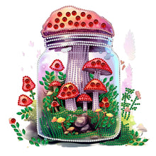 Load image into Gallery viewer, Diamond Painting - Partial Special Shaped - Glass Art Bottle Mushroom House (30*30CM)
