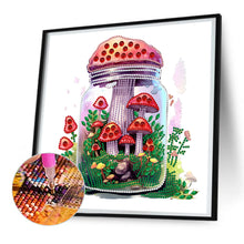 Load image into Gallery viewer, Diamond Painting - Partial Special Shaped - Glass Art Bottle Mushroom House (30*30CM)
