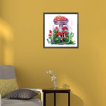 Load image into Gallery viewer, Diamond Painting - Partial Special Shaped - Glass Art Bottle Mushroom House (30*30CM)
