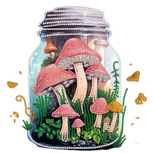 Load image into Gallery viewer, Diamond Painting - Partial Special Shaped - Glass Art Bottle Mushroom House (30*30CM)
