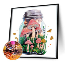 Load image into Gallery viewer, Diamond Painting - Partial Special Shaped - Glass Art Bottle Mushroom House (30*30CM)
