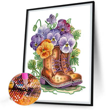 Load image into Gallery viewer, Diamond Painting - Partial Special Shaped - flower boots (30*40CM)
