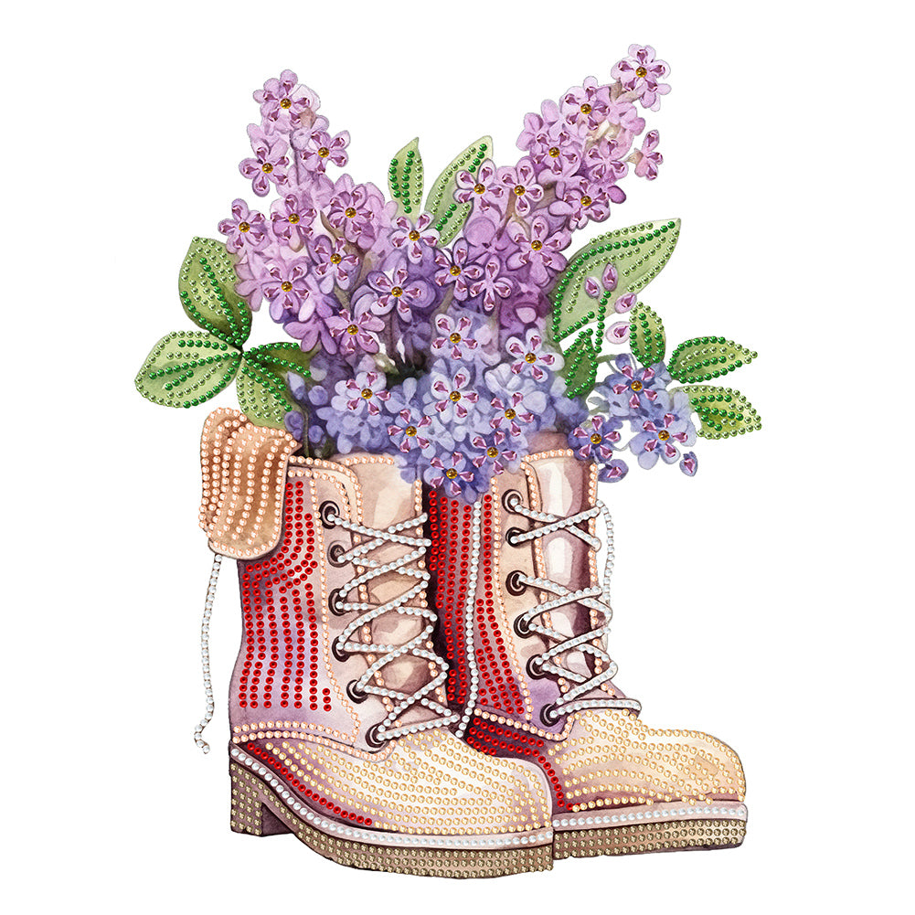 Diamond Painting - Partial Special Shaped - flower boots (30*40CM)