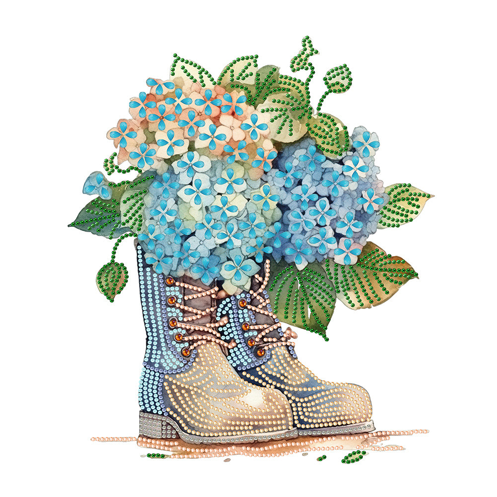 Diamond Painting - Partial Special Shaped - flower boots (30*40CM)