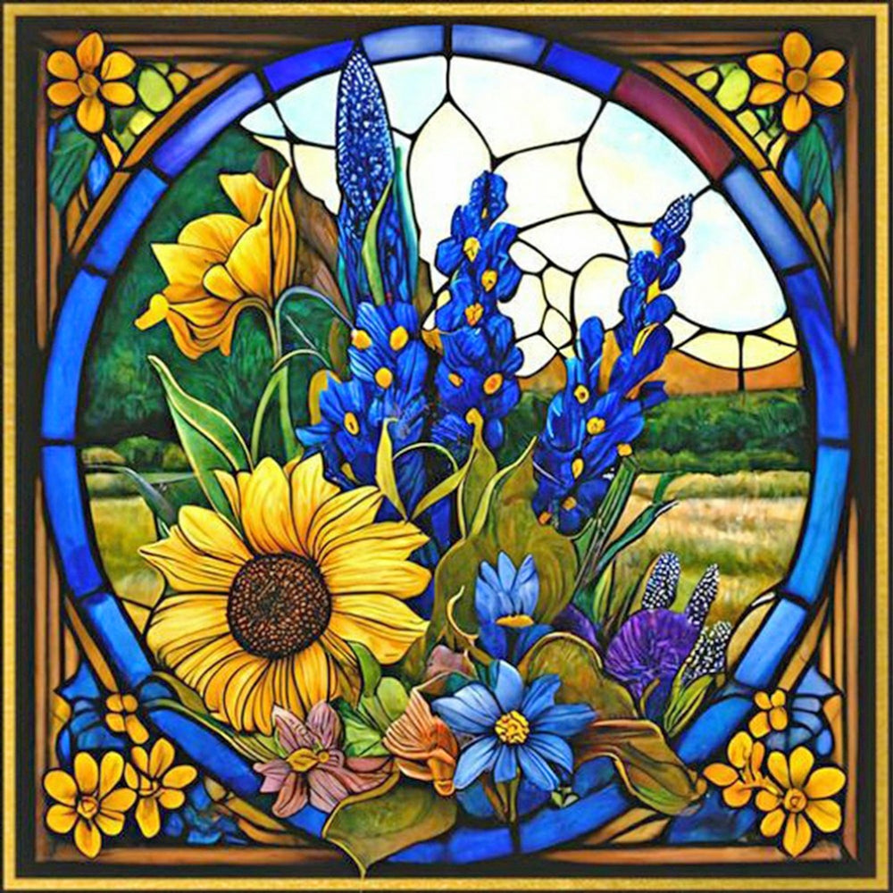 Diamond Painting - Full Square - flower glass art (35*35CM)