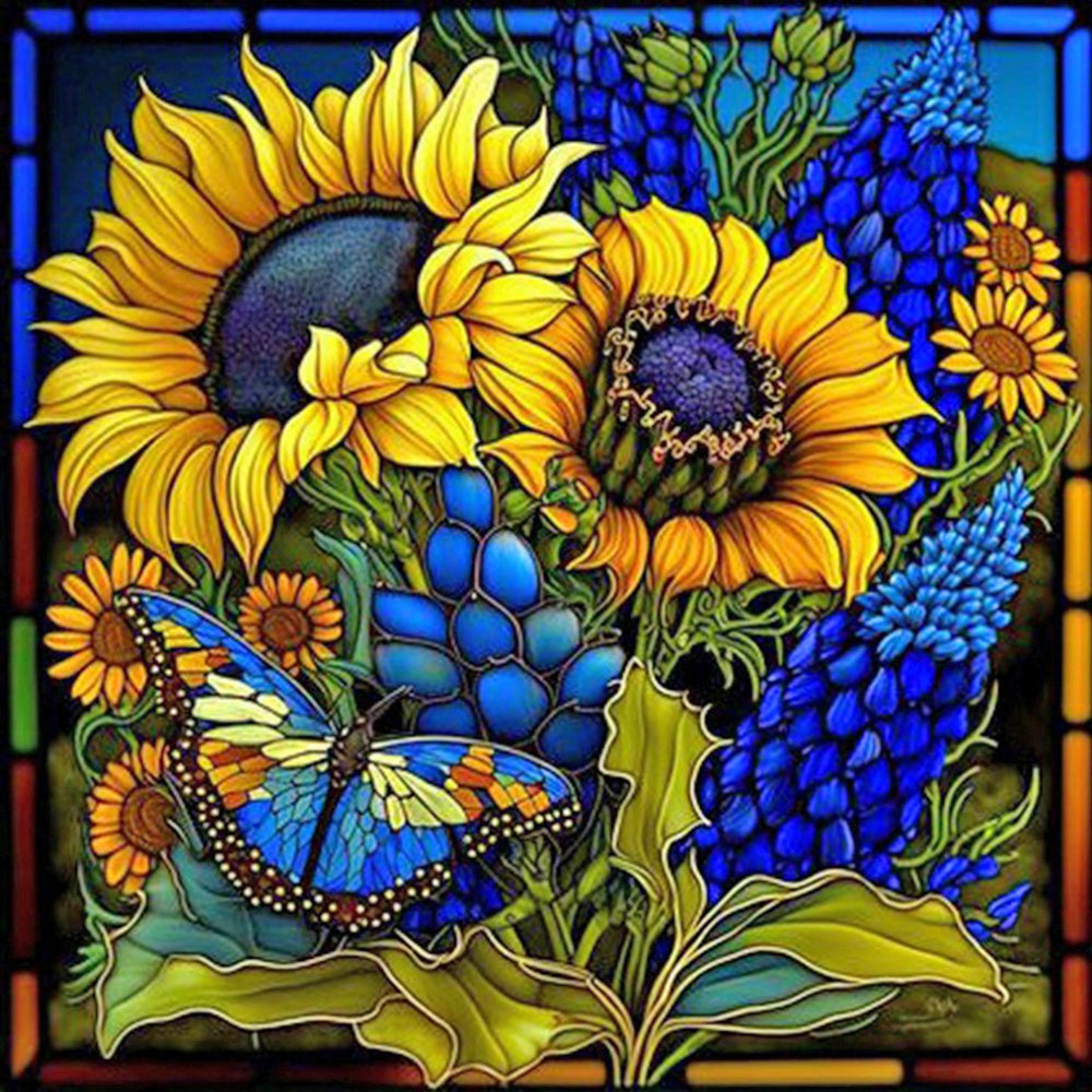 Diamond Painting - Full Square - flower glass art (35*35CM)