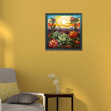 Load image into Gallery viewer, Diamond Painting - Full Round - cactus flower glass art (30*30CM)
