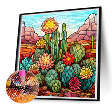 Load image into Gallery viewer, Diamond Painting - Full Round - cactus flower glass art (30*30CM)
