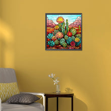 Load image into Gallery viewer, Diamond Painting - Full Round - cactus flower glass art (30*30CM)
