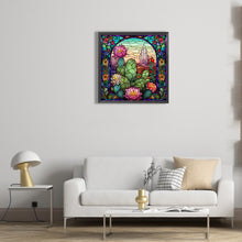 Load image into Gallery viewer, Diamond Painting - Full Round - cactus flower glass art (30*30CM)
