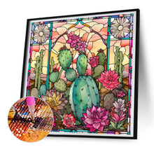 Load image into Gallery viewer, Diamond Painting - Full Round - cactus flower glass art (30*30CM)
