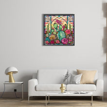 Load image into Gallery viewer, Diamond Painting - Full Round - cactus flower glass art (30*30CM)
