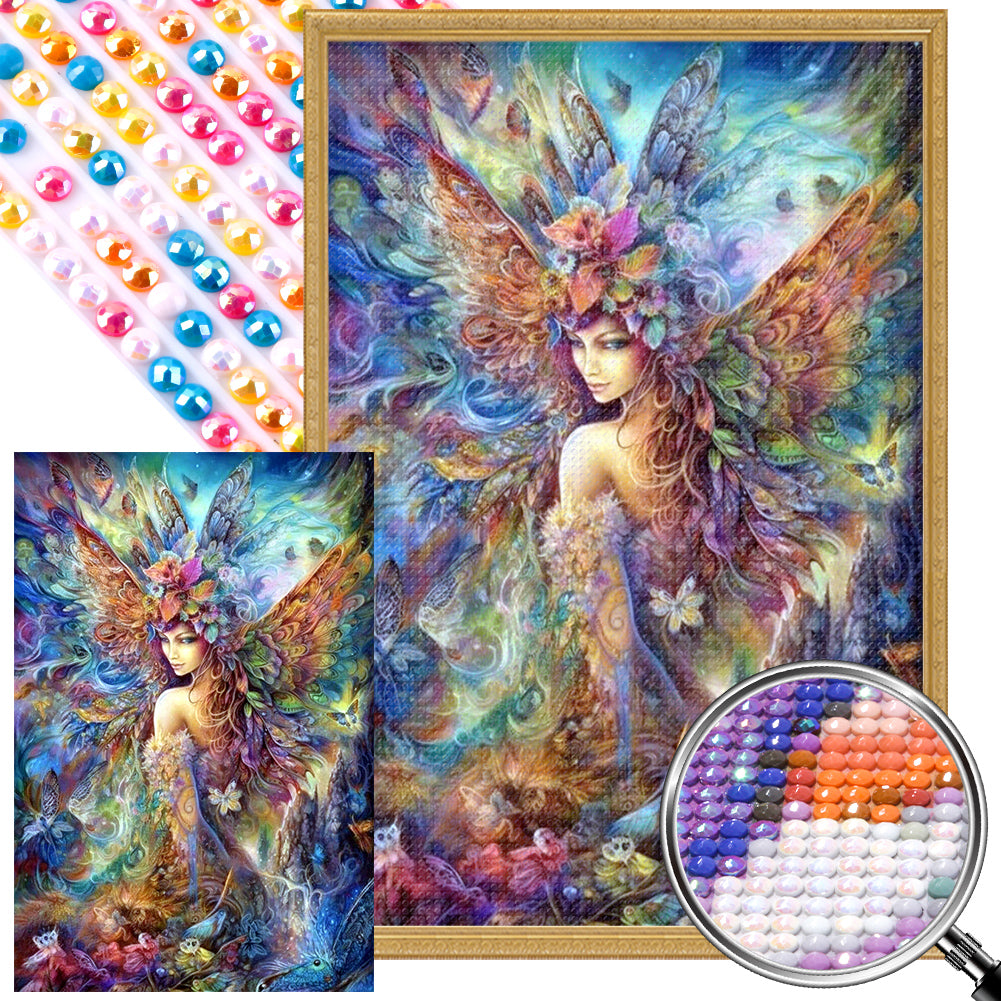 AB Diamond Painting - Full Round - butterfly fairy girl (40*60CM)