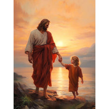 Load image into Gallery viewer, Diamond Painting - Full Round - sunset jesus (30*40CM)
