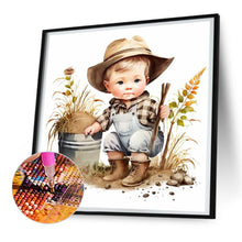 Load image into Gallery viewer, Diamond Painting - Full Round - Farm Cowboy Kids (30*30CM)
