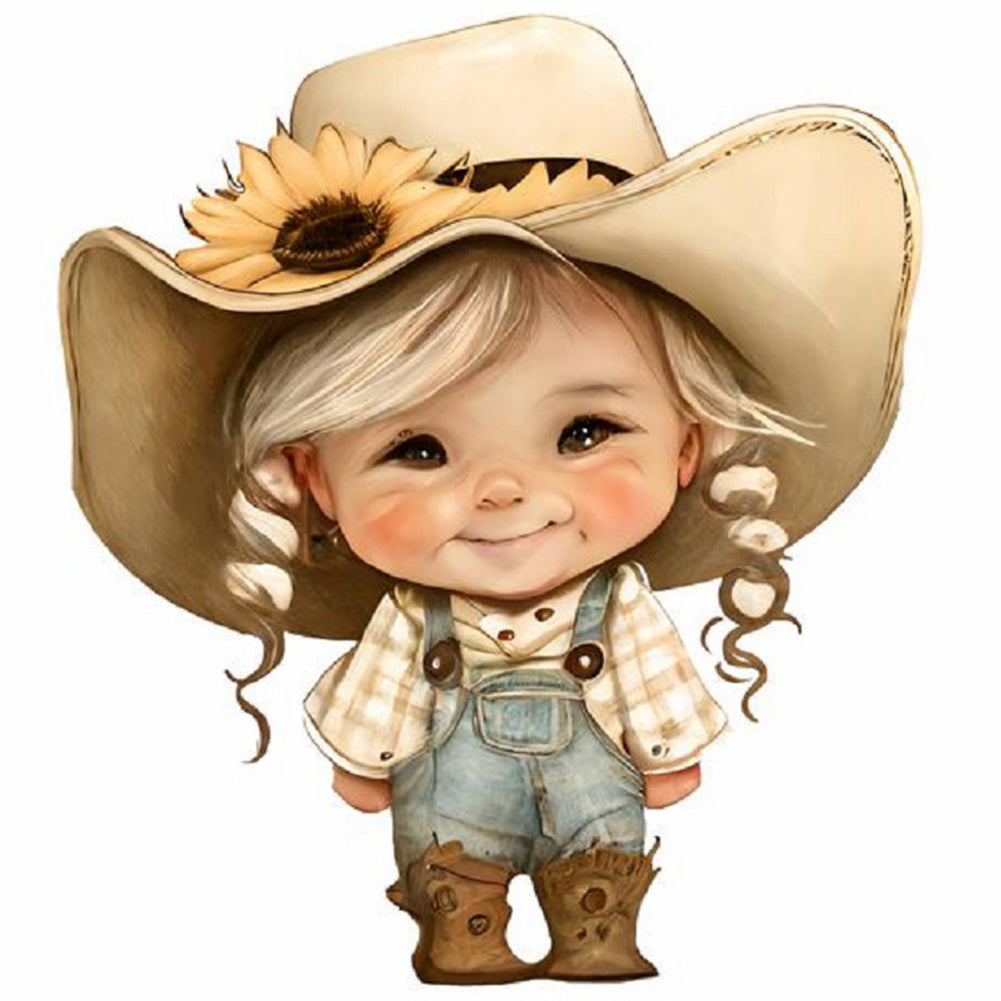 Diamond Painting - Full Round - Farm Cowboy Kids (30*30CM)