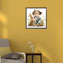 Load image into Gallery viewer, Diamond Painting - Full Round - Farm Cowboy Kids (30*30CM)
