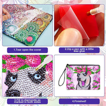 Load image into Gallery viewer, Partial Shaped Drill DIY Diamond Painting Bag with Zipper Diamond Leather Clutch

